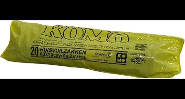 Plastic afvalzak LDPE 60x80 cm 51µ grijs - komo