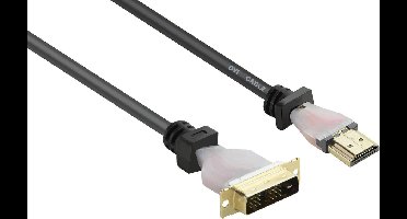 Renkforce RF-4212216 DVI-kabel DVI / HDMI Adapterkabel DVI-D 18+1-polige stekker, HDMI-A-stekker 1.80 m Zwart Vergulde