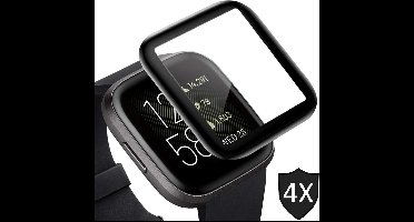 Screenprotector geschikt voor FitBit Versa 2 - Full Screen Cover Volledig Beeld - 4 Stuks