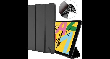 Hoes geschikt voor iPad 2019 / 2020 / 2021 10.2 inch - Trifold Book Case Kunstleer Tablet Hoesje Zwart