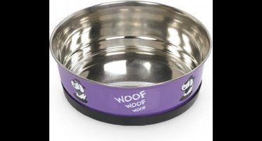 Nobby eetbak heavy bowl met antislip 13 cm  - paars