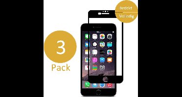 3x Screenprotector geschikt voor Apple iPhone 6 / 6s - Full Screen Rand tot Rand Tempered Glass Screenprotector Transparant met Zwart Carbon Bezel 3D 9H (Gehard Glas Screen Protector) - Arch / Arched