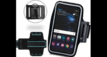 Hardloop Telefoonhouder Zwart - Universele Sportband Armband voor GSM tot 6 inch