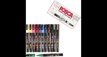Uni Posca Uni Posca Verfmarker 3M Set Multi 12 stuks
