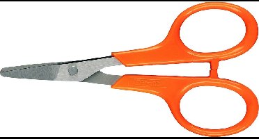 Fiskars Nagelschaar - Nagelknipper RVS - Nagelschaartje ronde punt - 10 cm - Kindernagelschaar - Oranje