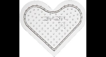Strijkkralen Grondplaat Hart klein transparant 9 cm