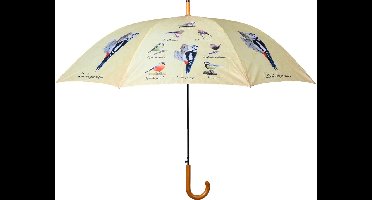 Esschert Design Paraplu Vogels 120 X 95 Cm Polyester Beige