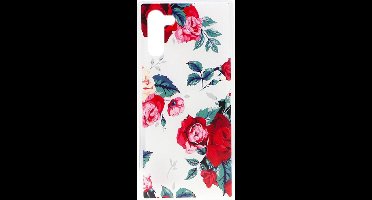 Shop4 - Geschikt voor Samsung Galaxy Note 10 Hoesje - Zachte Back Case Rozen Transparant