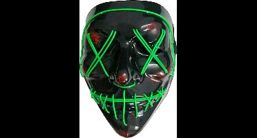 Vegaoo - Groen lichtgevend led masker voor volwassenen