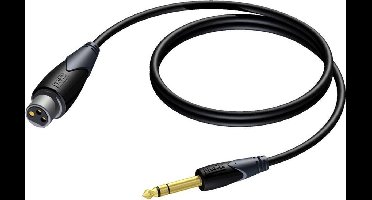 Procab CLA723 XLR (v) - 6,35mm Jack stereo (m) audiokabel - 1,5 meter