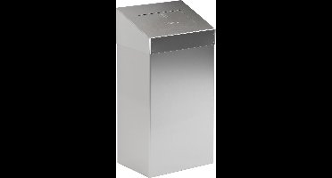 Afvalbak met pushklep 18 liter, mat RVS