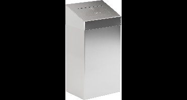 Afvalbak met pushklep 50 liter, mat RVS