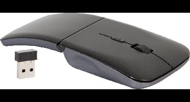 Silvergear Draadloze Opvouwbare Muis - USB - Oplaadbaar - Foldable Mouse - Reismuis Laptop - Zwart