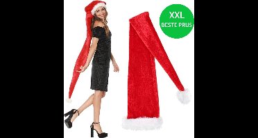 Lange Kerstmuts - 145 cm Luxe Kerstmuts XXL Met Bont