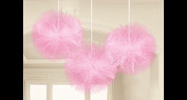 Amscan Feestdecoratieset Roze Tule 3 Stuks