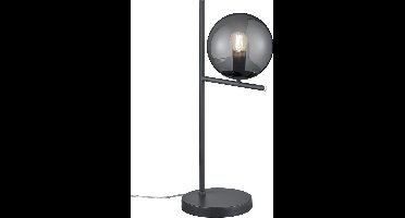 TRIO PURE - Tafellamp - Antraciet - excl. 1x E14 28W - Rookkleurig glas
