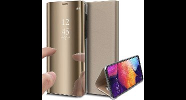 Hoesje geschikt voor Samsung A30s - Book Case Spiegel - Goud