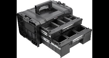 Modulaire Gereedschapskist met 2 Laden - S1/S12 Systeem Koppelbaar - L 45 x B 31.3 x H 24.5 cm - Inclusief Uitneembare Bakjes & Organizers