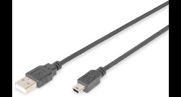 Digitus Usb 2.0 Kabel A M Mini B M Voor Printer Laptop Snel Opladen 1M