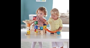 Hape Mega Skatepark Knikkerbaan Uitbreidingsset - Quadrilla Houten Bouwset met Sprong en Bel, 4 Jaar+
