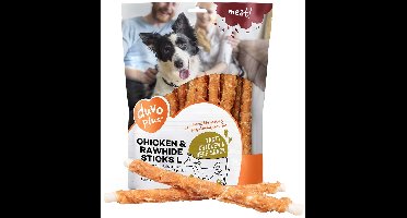 duvoplus meat! snack kip&runderhuid sticks voor honden L-25cm-1kg