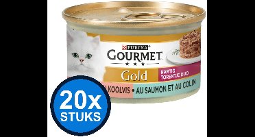 20x Gourmet - Gold Hartig Torentje Zalm - Kattenvoer Natvoer - 85g