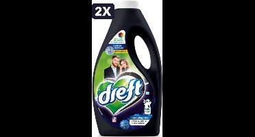 2 x Dreft Vloeibaar Wasmiddel Zwart & Donker 32 Wasbeurten 1,6 liter