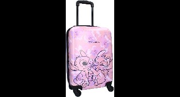Stitch Ohana Forever - ABS Trolley Koffer - Reiskoffer hardcase - 46 x 33 x 21 cm - 31,9 liter - Roze