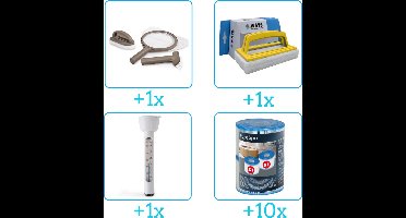 Zwembad Onderhoudspakket - Onderhoud Zwembad - bevat Scrubpad - Schepnet - Borstel - Scrubborstel - Thermometer en Filters (4-delig)