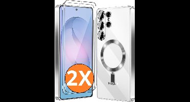 Hoesje Magsafe Geschikt voor Samsung Galaxy S26 hoesje backcover Zliver – Lens beschermer – Transparant hoesje met Samsung S26 screenprotector - 2 stuks