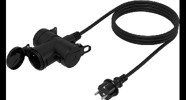 Verlengblok 3V + RA + klep 15 meter 3x1.5mm² neopreen IP44