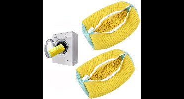 2-stuks Waszakken voor schoenen - Waszakken voor de wasmachine - Waszakken voor schoenen - Vormvaste waszakken - Waszakken - Chenille microvezel materiaal - 39*19 cm - Geschikt voor wasmachines, drogers, enz. - Geel, groen