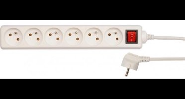 Vorel Serie - Bureausteckerdoos - 6 Stopcontacten - 3m - Aardingspen - Verlichte Schakelaar