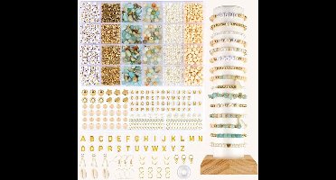 Natuurlijke kralen voor armbanden - Edelsteen kralenset - Rijgset kralenset - Kralen voor doe-het-zelf armbanden Maak zelf sieraden Ketting Oorbellen Ketting voor volwassenen