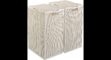 Curver Kaya Wasmand met deksel - 60L - 2 stuks - 38x29x58,5 cm - Wit