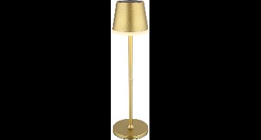 Solarlamp Tafellamp Buitenlamp Tuinlamp Balkonlamp Zijlamp, metaal goudkleurig, 2 hoogtes mogelijk, LED 0.06W 3000K warm wit, H 41 cm