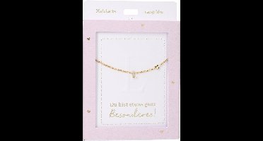 Depesche ketting goud met letter L en hartje - sieraden cadeau.