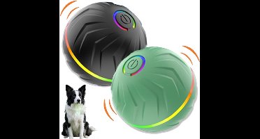 2 stuks interactieve hondenballen - Elektrisch hondenspeelgoed - Bewegend hondenspeelgoed met aanraakactivering - Automatisch vibrerende hondenbal, oplaadbaar - Geschikt voor kleine/middelgrote/grote honden - Groen+Zwart