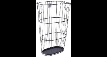 Opbergmand met handvaten grijs metaal 17x28x43cm speelgoed organizer.