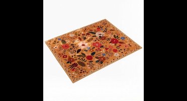 Bloemen deurmat, waterabsorberend, vuilbestendig, Boheemse stijl antislip deurmat, machinewasbaar, geschikt voor keuken, entree, badkamer, kinderkamer, 60×90cm, Oranje