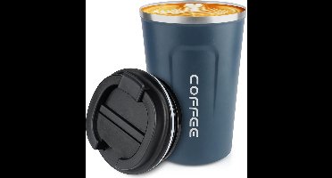 Roestvrijstalen Koffiebeker – Lekvrije geïsoleerde beker - Reiskoffiemokken- Theebeker - 500ml - Blauw