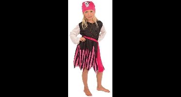 Piraten Kostuum Roze Meisje - Maat 140