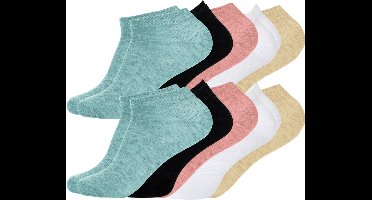 green-goose® Bamboe Dames Enkelsokken - 10 Paar - Roze, Blauw, Wit, Zwart, Grijs - Duurzaam Ademend Materiaal