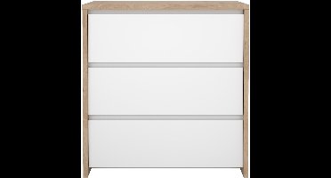 Giga Living Ladekast Jackson - Wit/Naturel Hoogglans - 80x48x84cm