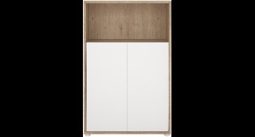 Giga Living Boekenkast Sign - Wit/Naturel - 80x34x124cm