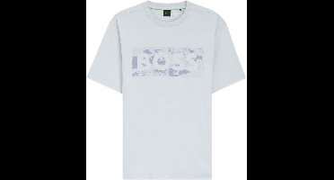 Boss Heren T-Shirt Blauw 50559363/460 Ts Globe Logopattern