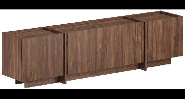 Asir - TV-standaard - Okkernoot - 100% met melamine gecoat spaanplaat - 189 x 41,2 x 15 cm