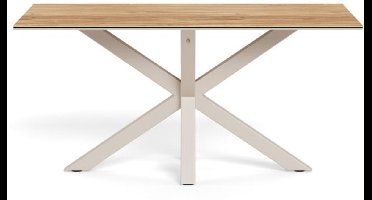 Eettafel Luno Keramiek Eiken Grijs 160cm - Giga Living