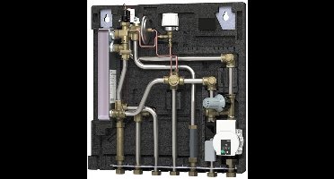 Danfoss Woningstation Evoflat MSS 1 hoekinstap NT-verwarming, 43kW, isolatiekap, HTC, 145B1754