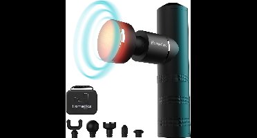 HoMedics Myti Draadloze Massage Gun - Lichtgewicht Design - 5 Opzetstukken - 4 Intensiteitsinstellingen - 3 uur Batterijduur - Massageapparaat - Verwarmde Opzetstuk - Opbergtas - HHP65 - Zwart